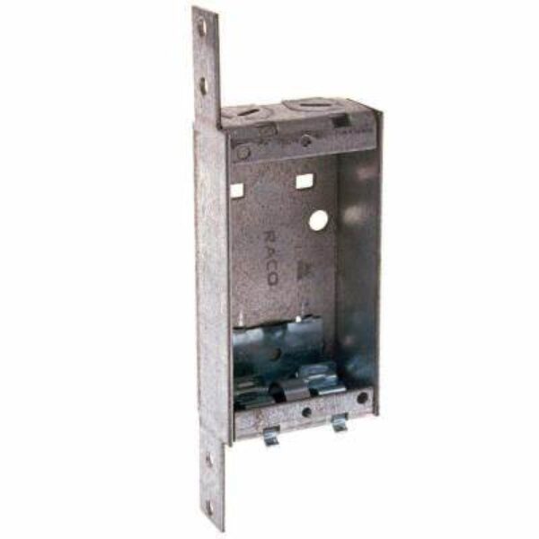 3-3/4 in. H x 2 in. W x 1 in. D Gray 1-Gang Non-Gangable Switch Box with NMSC Clamps and 1/4 in. Set Back, 1 pack.