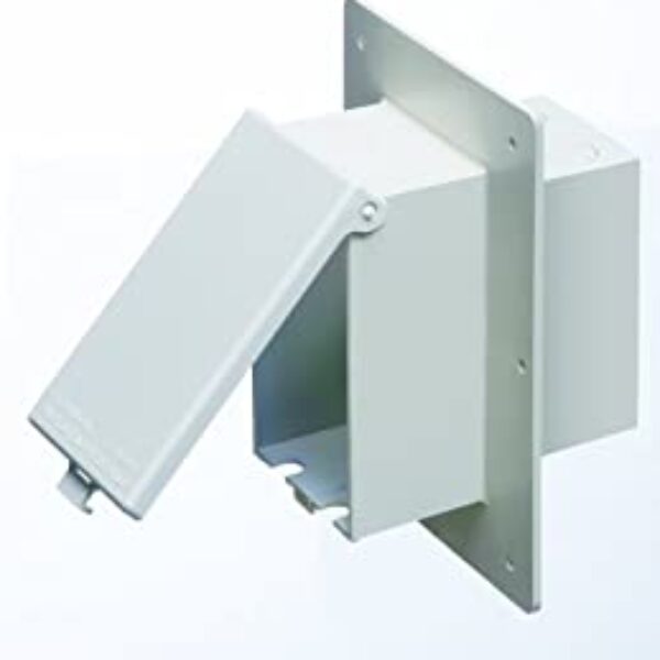 Arlington DBVME1W Vertical 1-1/2" Wall System Box, White Box / White Cover