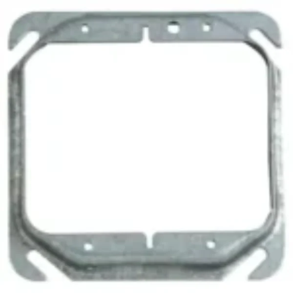 2-Gang 4 in. Pre-Galvanized Metal Square Electrical Box Device Cover for Use with 2 Devices