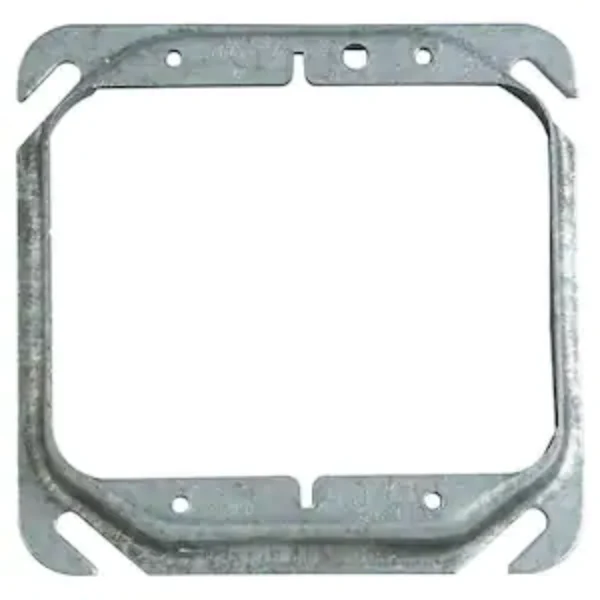 2-Gang Square Mud Ring - Silver