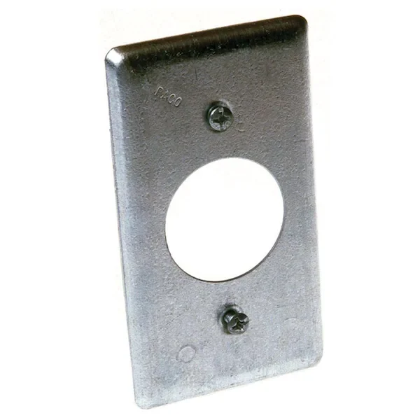 4 in. H x 2 in. W Steel Metallic 1-Gang Handy Box Cover for Single 1.594 in. Dia. 20A Round Receptacle, 1-Pack